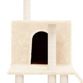 Kattenmeubel met sisal krabpalen 109 cm cr&egrave;mekleurig 6