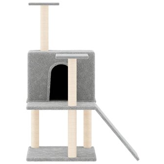 Kattenmeubel met sisal krabpalen 109 cm lichtgrijs 3