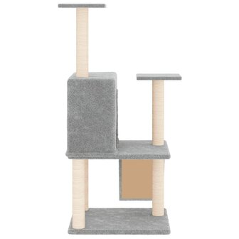 Kattenmeubel met sisal krabpalen 109 cm lichtgrijs 4