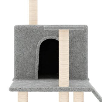 Kattenmeubel met sisal krabpalen 109 cm lichtgrijs 6