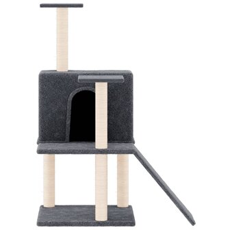 Kattenmeubel met sisal krabpalen 109 cm donkergrijs 3
