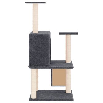 Kattenmeubel met sisal krabpalen 109 cm donkergrijs 4
