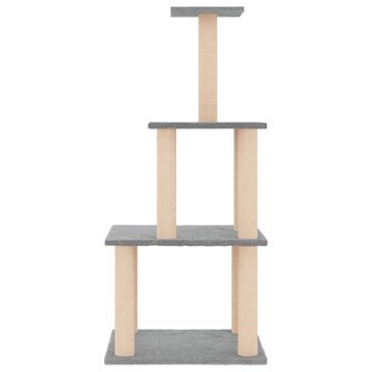 Kattenmeubel met sisal krabpalen 111 cm lichtgrijs 3