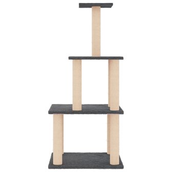 Kattenmeubel met sisal krabpalen 111 cm donkergrijs 3