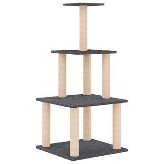 Kattenmeubel met sisal krabpalen 111 cm donkergrijs 4