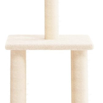 Kattenmeubel met sisal krabpalen 85,5 cm cr&egrave;mekleurig 4