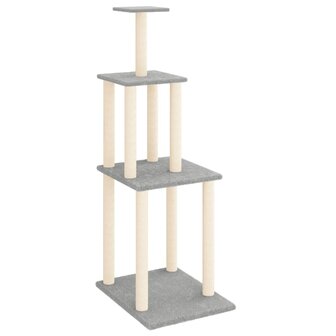Kattenmeubel met sisal krabpalen 149 cm lichtgrijs 2