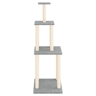 Kattenmeubel met sisal krabpalen 149 cm lichtgrijs 3