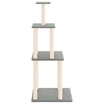 Kattenmeubel met sisal krabpalen 149 cm lichtgrijs 4