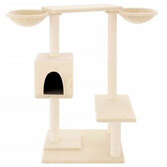 Kattenmeubel met krabpalen 82 cm cr&egrave;mekleurig 3