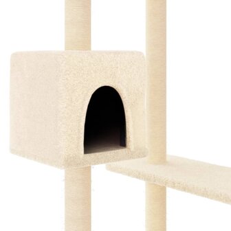 Kattenmeubel met krabpalen 82 cm cr&egrave;mekleurig 6