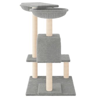 Kattenmeubel met krabpalen 82 cm lichtgrijs 4