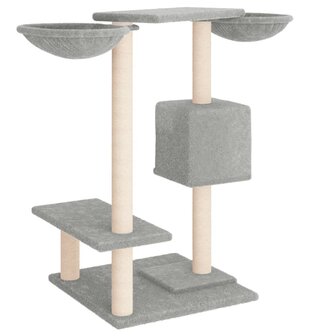 Kattenmeubel met krabpalen 82 cm lichtgrijs 5