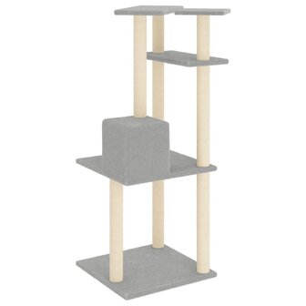 Kattenmeubel met sisal krabpalen 123 cm lichtgrijs 5