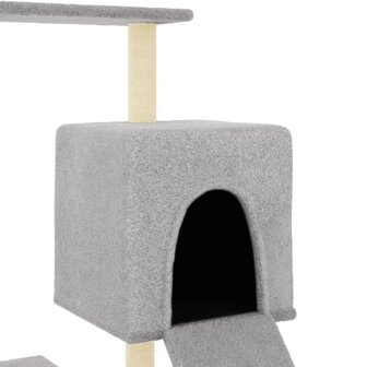 Kattenmeubel met sisal krabpalen 130,5 cm lichtgrijs 6