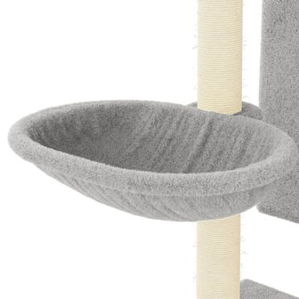 Kattenmeubel met sisal krabpalen 130,5 cm lichtgrijs 7