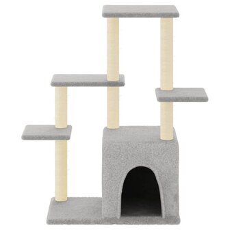 Kattenmeubel met sisal krabpalen 97,5 cm lichtgrijs 3