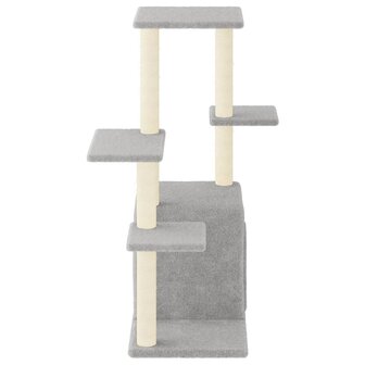 Kattenmeubel met sisal krabpalen 97,5 cm lichtgrijs 4