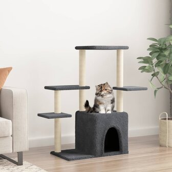 Kattenmeubel met sisal krabpalen 97,5 cm donkergrijs 1