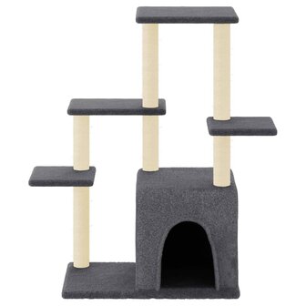 Kattenmeubel met sisal krabpalen 97,5 cm donkergrijs 3
