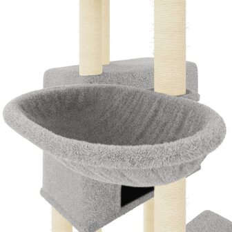 Kattenmeubel met sisal krabpalen 122 cm lichtgrijs 7