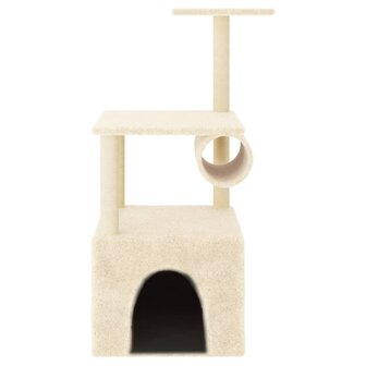 Kattenmeubel met sisal krabpalen 109,5 cm cr&egrave;mekleurig 3