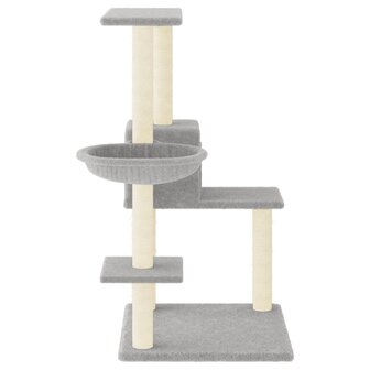 Kattenmeubel met sisal krabpalen 95 cm lichtgrijs 4