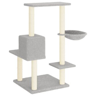 Kattenmeubel met sisal krabpalen 95 cm lichtgrijs 5