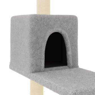 Kattenmeubel met sisal krabpalen 95 cm lichtgrijs 6