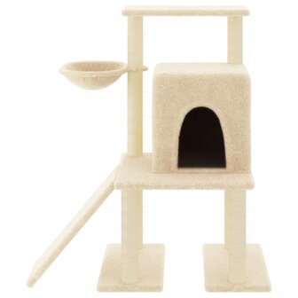 Kattenmeubel met sisal krabpalen 96,5 cm cr&egrave;mekleurig 3