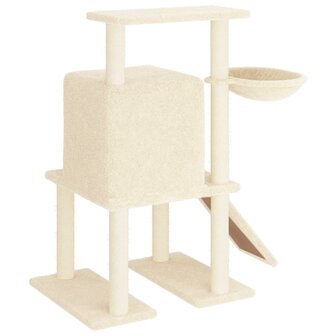 Kattenmeubel met sisal krabpalen 96,5 cm cr&egrave;mekleurig 5
