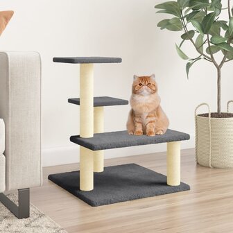 Kattenmeubel met sisal krabpalen 61 cm donkergrijs 1