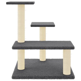 Kattenmeubel met sisal krabpalen 61 cm donkergrijs 3