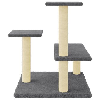 Kattenmeubel met sisal krabpalen 61 cm donkergrijs 4
