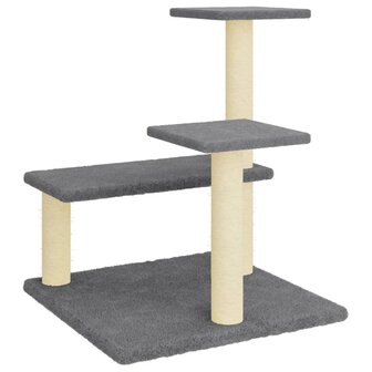 Kattenmeubel met sisal krabpalen 61 cm donkergrijs 5