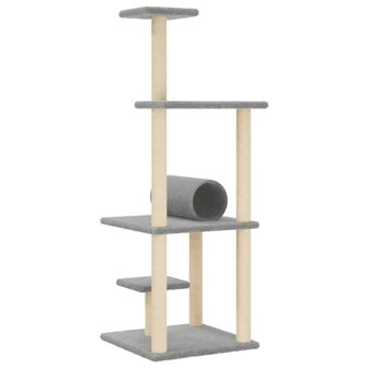 Kattenmeubel met sisal krabpalen 136 cm lichtgrijs 6