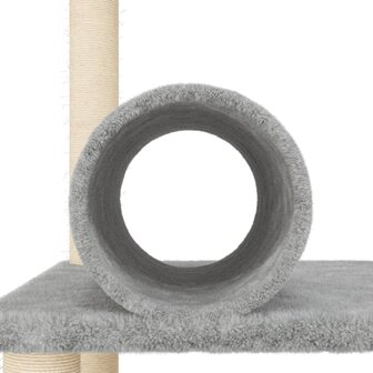 Kattenmeubel met sisal krabpalen 136 cm lichtgrijs 7