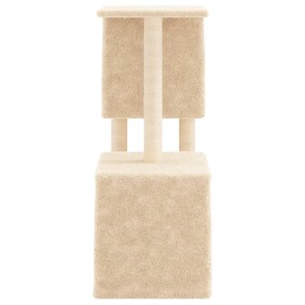 Kattenmeubel met sisal krabpalen 86 cm cr&egrave;mekleurig 5
