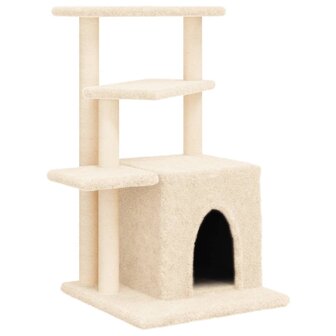Kattenmeubel met sisal krabpalen 83,5 cm cr&egrave;mekleurig 2