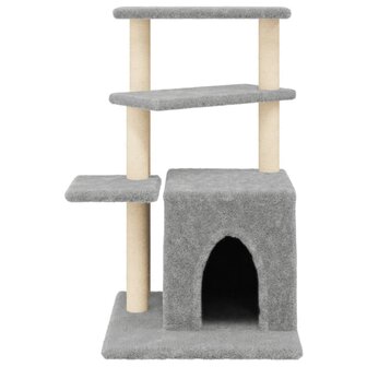 Kattenmeubel met sisal krabpalen 83,5 cm lichtgrijs 4