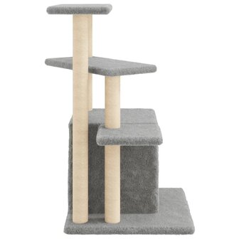Kattenmeubel met sisal krabpalen 83,5 cm lichtgrijs 5