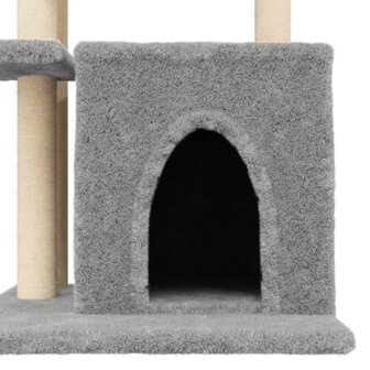 Kattenmeubel met sisal krabpalen 83,5 cm lichtgrijs 7