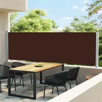 Tuinscherm uittrekbaar 140x600 cm bruin 1