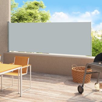 Tuinscherm uittrekbaar 180x500 cm grijs 1