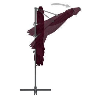 Zweefparasol met stalen paal 250x250 cm bordeauxrood 5