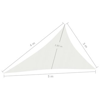 Zonnezeil 160 g/m&sup2; 3x4x5 m HDPE wit 6