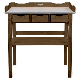 Esschert Design Oppottafel met lades bruin 1