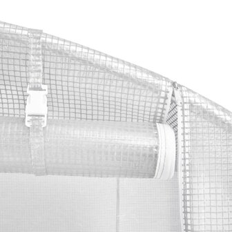 Tuinkas met stalen frame 12 m&sup2; 6x2x2 m wit 8