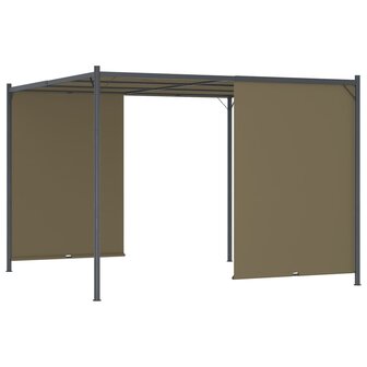 Pergola met uittrekbaar dak 180 g/m&sup2; 3x3 m taupe 4