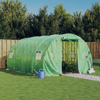 Tuinkas met stalen frame 12 m&sup2; 4x3x2 m groen 1